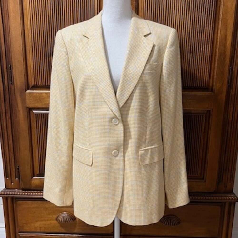 Brooks Brothers Cream Checkered Blazer